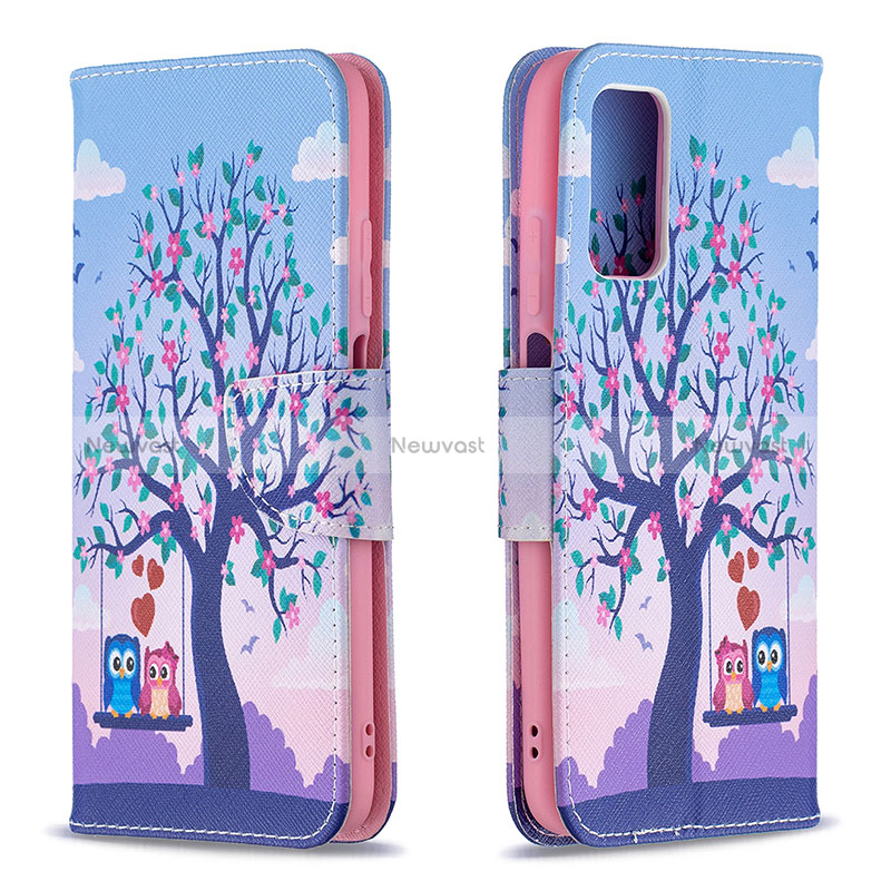 Leather Case Stands Fashionable Pattern Flip Cover Holder B03F for Xiaomi Poco M3