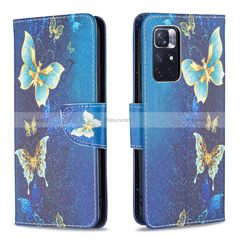 Leather Case Stands Fashionable Pattern Flip Cover Holder B03F for Xiaomi Redmi Note 11S 5G