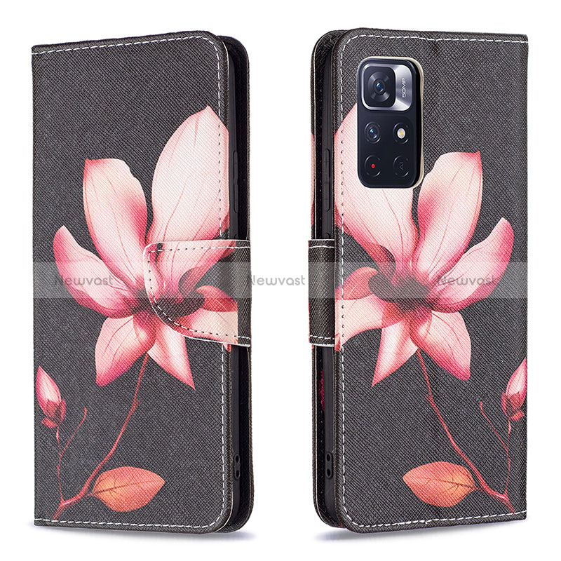 Leather Case Stands Fashionable Pattern Flip Cover Holder B03F for Xiaomi Redmi Note 11S 5G