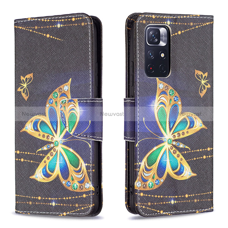 Leather Case Stands Fashionable Pattern Flip Cover Holder B03F for Xiaomi Redmi Note 11S 5G