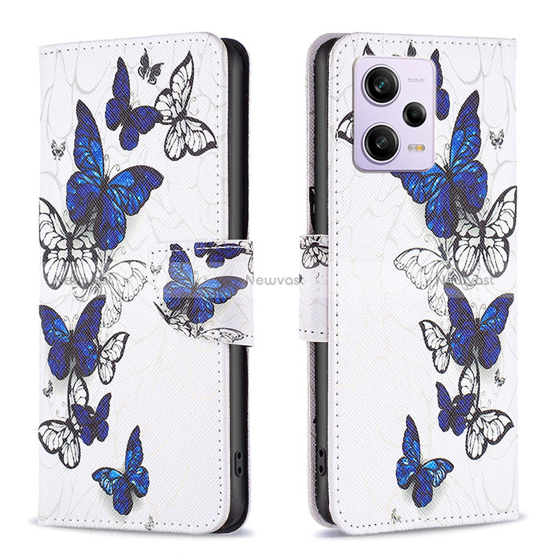 Leather Case Stands Fashionable Pattern Flip Cover Holder B03F for Xiaomi Redmi Note 12 Pro 5G