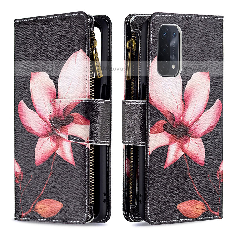 Leather Case Stands Fashionable Pattern Flip Cover Holder B04F for OnePlus Nord N200 5G