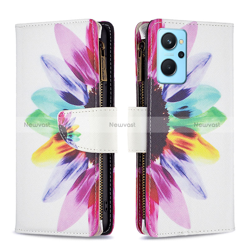 Leather Case Stands Fashionable Pattern Flip Cover Holder B04F for Oppo A96 4G