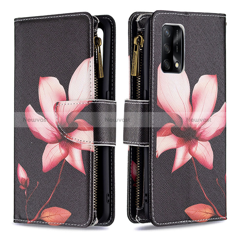 Leather Case Stands Fashionable Pattern Flip Cover Holder B04F for Oppo Reno6 Lite