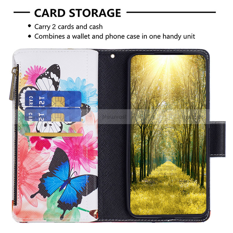 Leather Case Stands Fashionable Pattern Flip Cover Holder B04F for Oppo Reno8 4G