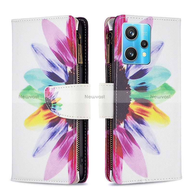 Leather Case Stands Fashionable Pattern Flip Cover Holder B04F for Realme 9 Pro+ Plus 5G