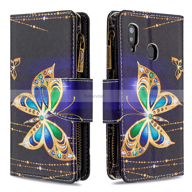 Leather Case Stands Fashionable Pattern Flip Cover Holder B04F for Samsung Galaxy A30