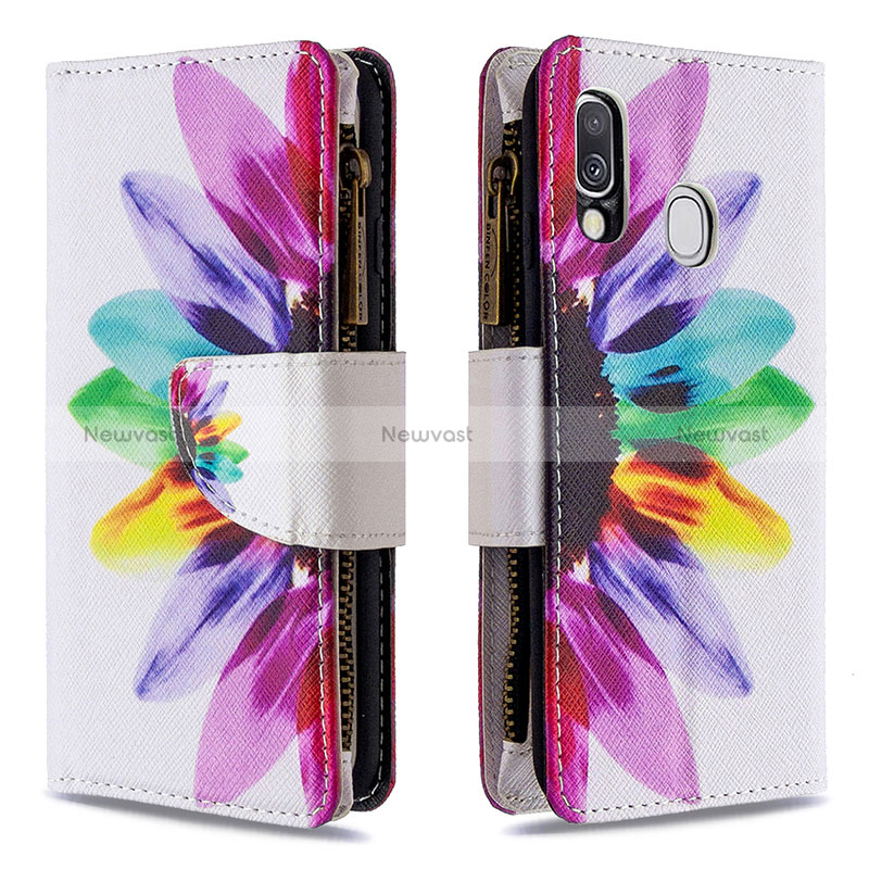 Leather Case Stands Fashionable Pattern Flip Cover Holder B04F for Samsung Galaxy A40