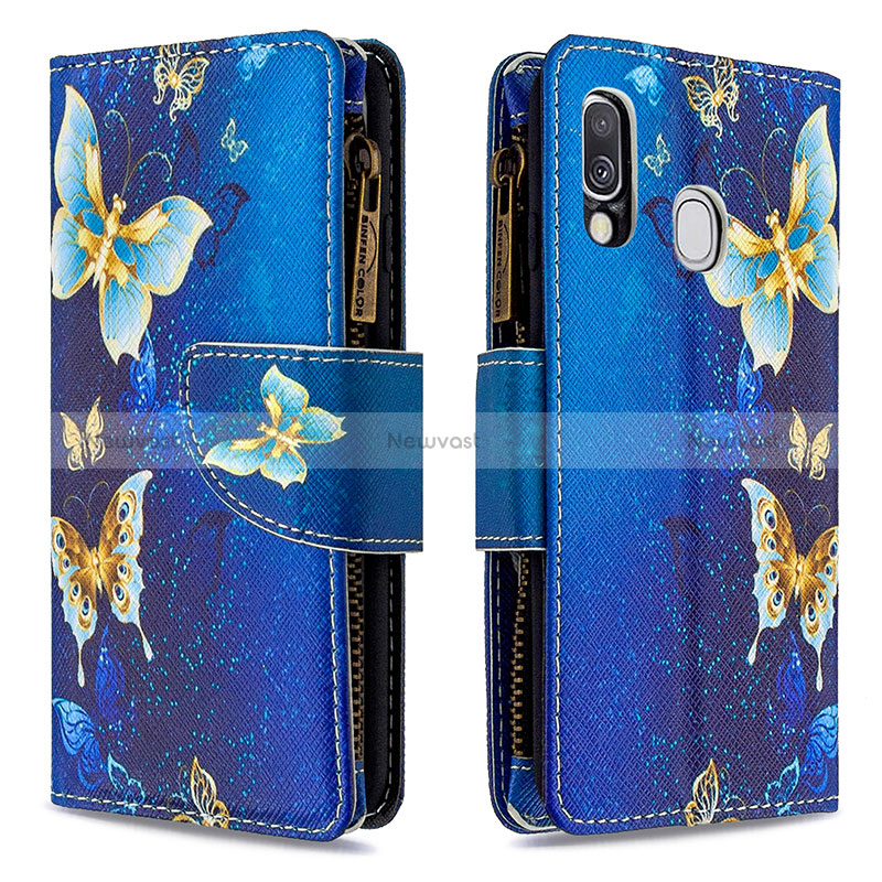 Leather Case Stands Fashionable Pattern Flip Cover Holder B04F for Samsung Galaxy A40