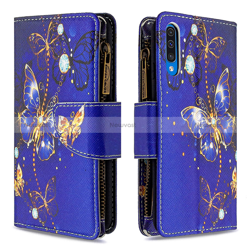 Leather Case Stands Fashionable Pattern Flip Cover Holder B04F for Samsung Galaxy A50