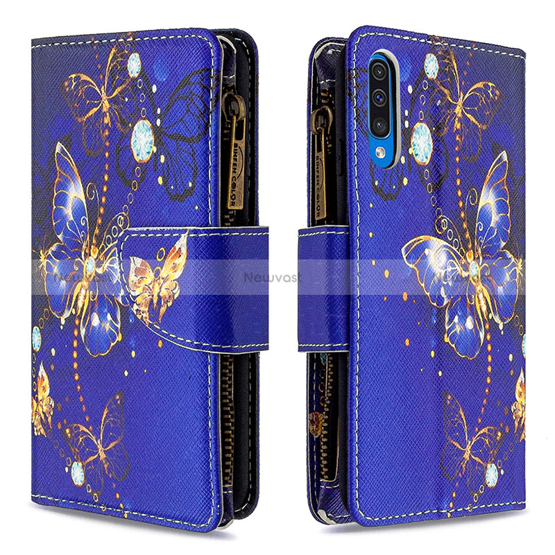 Leather Case Stands Fashionable Pattern Flip Cover Holder B04F for Samsung Galaxy A50S