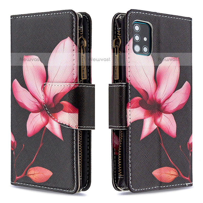 Leather Case Stands Fashionable Pattern Flip Cover Holder B04F for Samsung Galaxy A51 4G