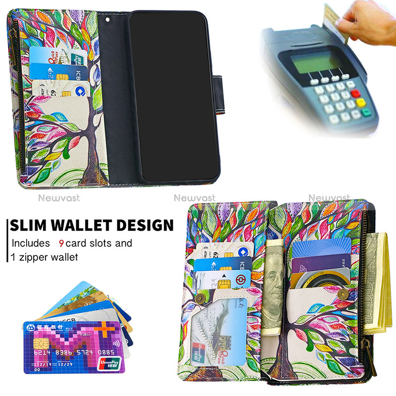 Leather Case Stands Fashionable Pattern Flip Cover Holder B04F for Samsung Galaxy A81