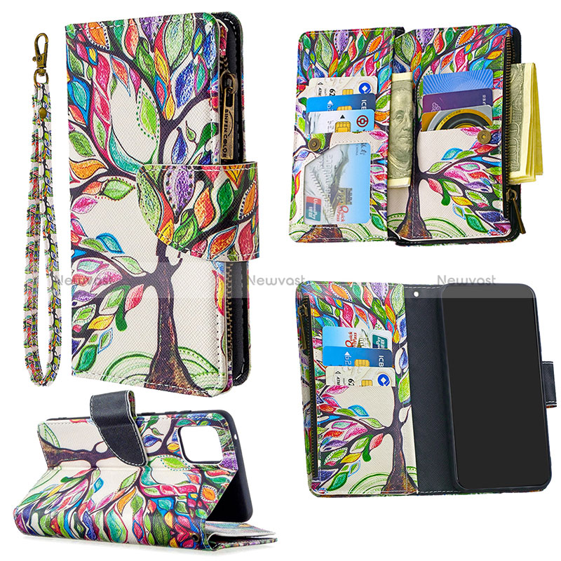 Leather Case Stands Fashionable Pattern Flip Cover Holder B04F for Samsung Galaxy A81