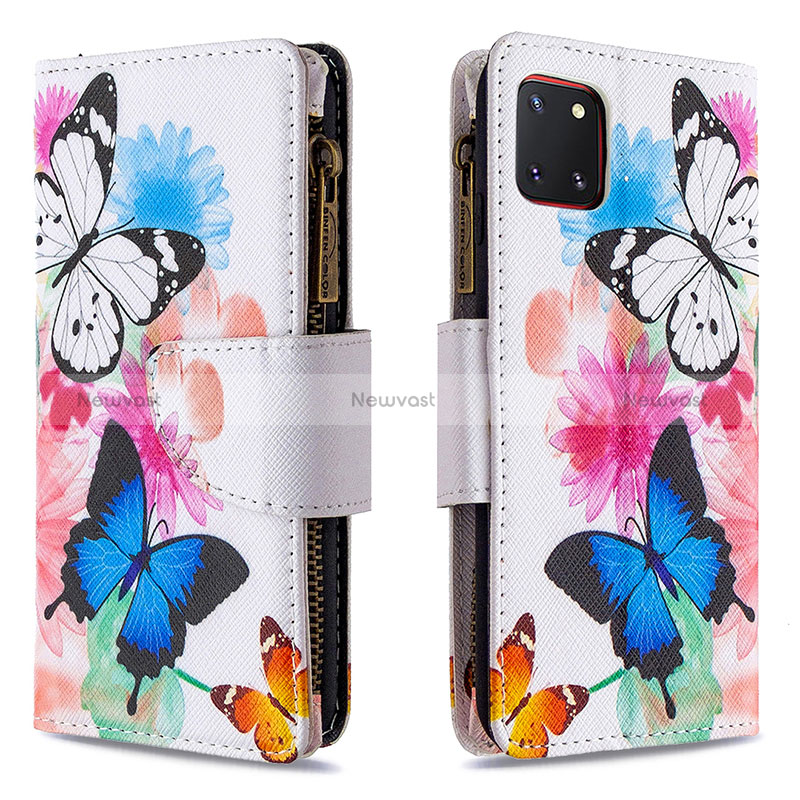Leather Case Stands Fashionable Pattern Flip Cover Holder B04F for Samsung Galaxy A81