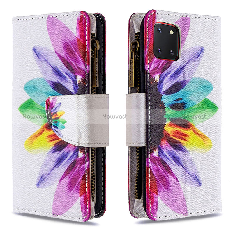 Leather Case Stands Fashionable Pattern Flip Cover Holder B04F for Samsung Galaxy A81