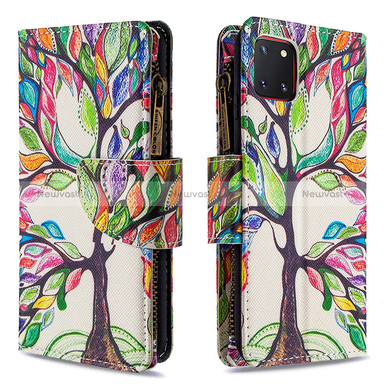 Leather Case Stands Fashionable Pattern Flip Cover Holder B04F for Samsung Galaxy A81