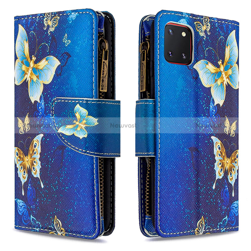 Leather Case Stands Fashionable Pattern Flip Cover Holder B04F for Samsung Galaxy A81