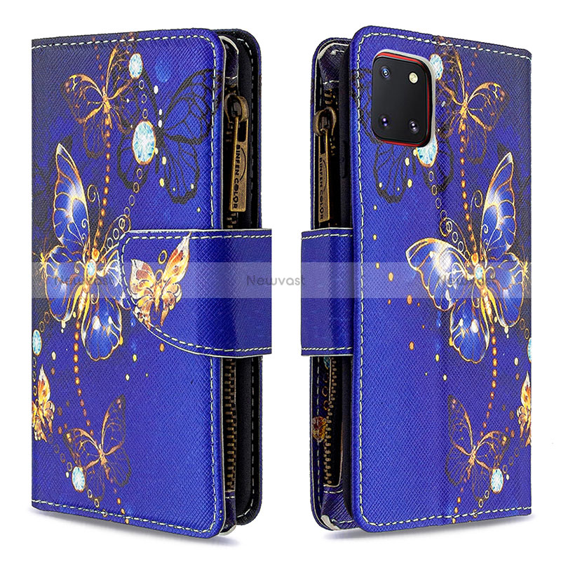 Leather Case Stands Fashionable Pattern Flip Cover Holder B04F for Samsung Galaxy A81