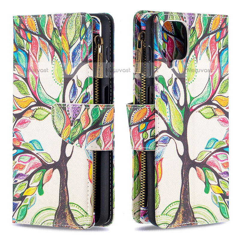 Leather Case Stands Fashionable Pattern Flip Cover Holder B04F for Samsung Galaxy F12