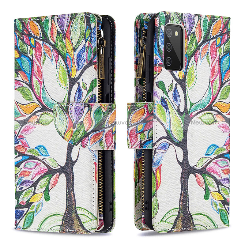 Leather Case Stands Fashionable Pattern Flip Cover Holder B04F for Samsung Galaxy M02s