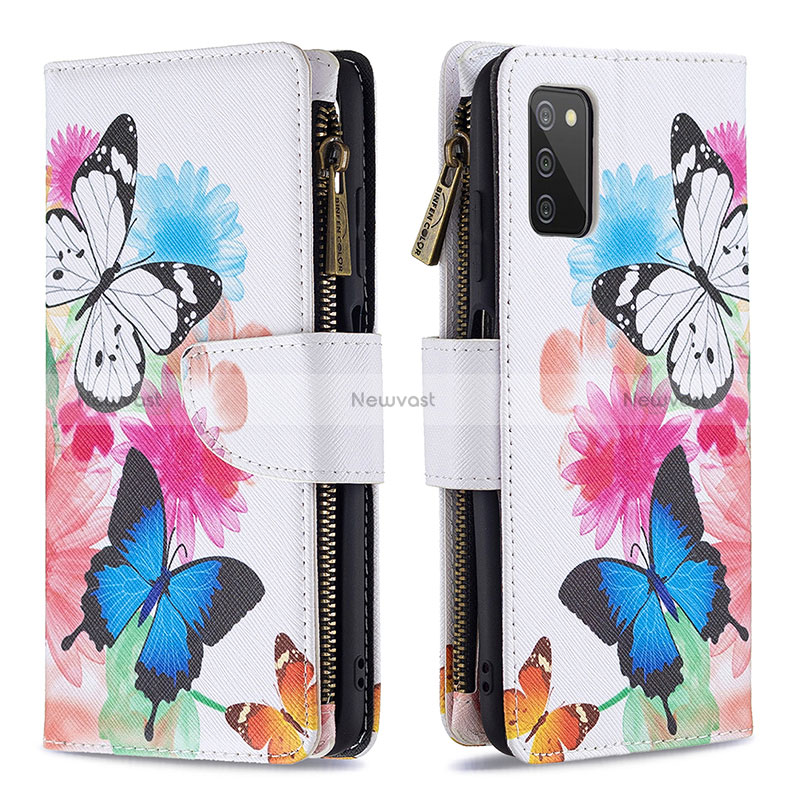 Leather Case Stands Fashionable Pattern Flip Cover Holder B04F for Samsung Galaxy M02s