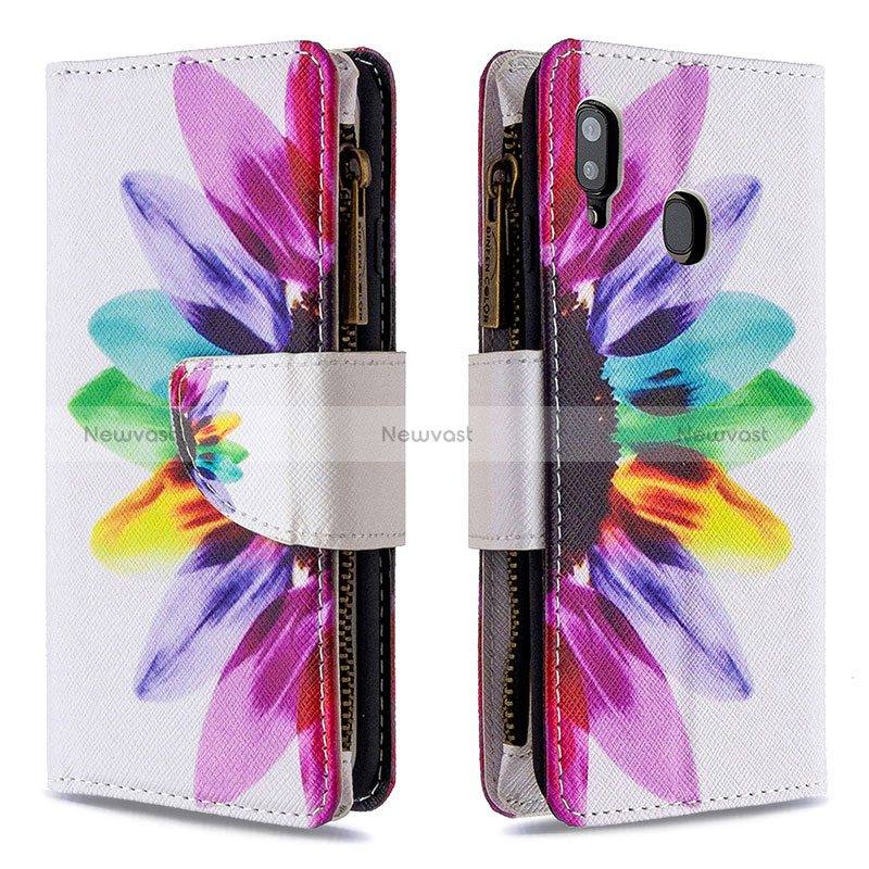 Leather Case Stands Fashionable Pattern Flip Cover Holder B04F for Samsung Galaxy M10S Mixed
