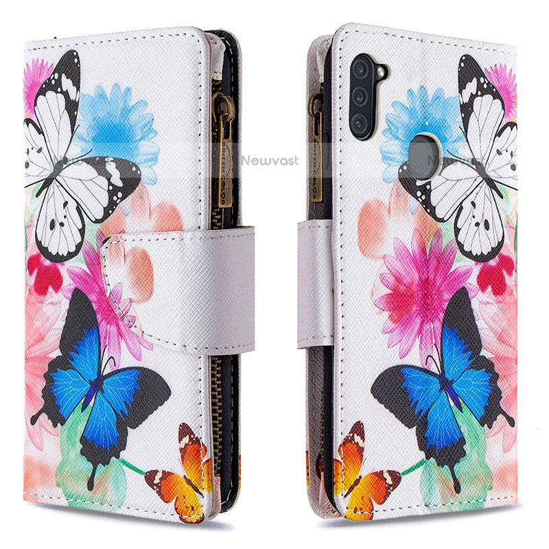 Leather Case Stands Fashionable Pattern Flip Cover Holder B04F for Samsung Galaxy M11