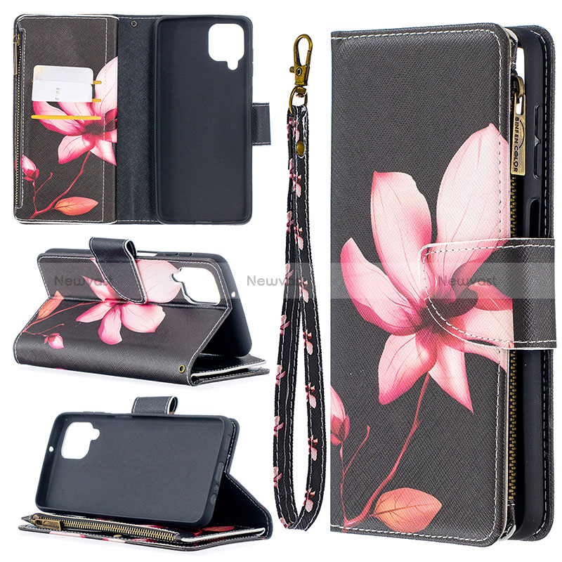 Leather Case Stands Fashionable Pattern Flip Cover Holder B04F for Samsung Galaxy M12