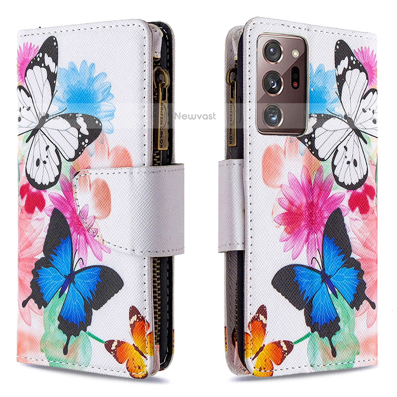 Leather Case Stands Fashionable Pattern Flip Cover Holder B04F for Samsung Galaxy Note 20 Ultra 5G