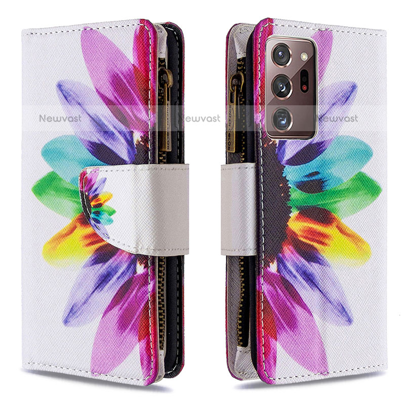 Leather Case Stands Fashionable Pattern Flip Cover Holder B04F for Samsung Galaxy Note 20 Ultra 5G Mixed