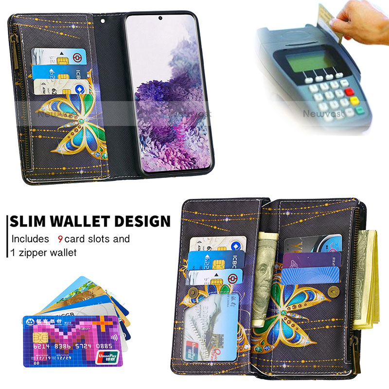 Leather Case Stands Fashionable Pattern Flip Cover Holder B04F for Samsung Galaxy S20 5G