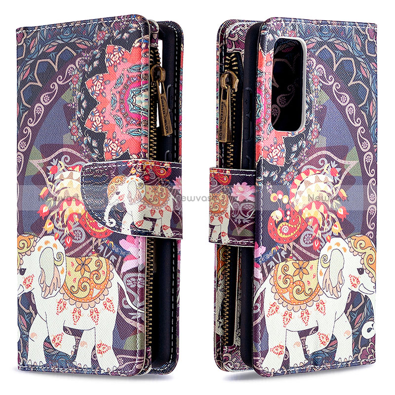 Leather Case Stands Fashionable Pattern Flip Cover Holder B04F for Samsung Galaxy S20 FE (2022) 5G