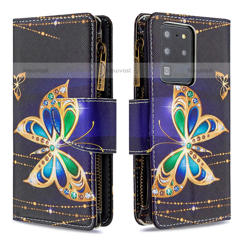 Leather Case Stands Fashionable Pattern Flip Cover Holder B04F for Samsung Galaxy S20 Ultra 5G