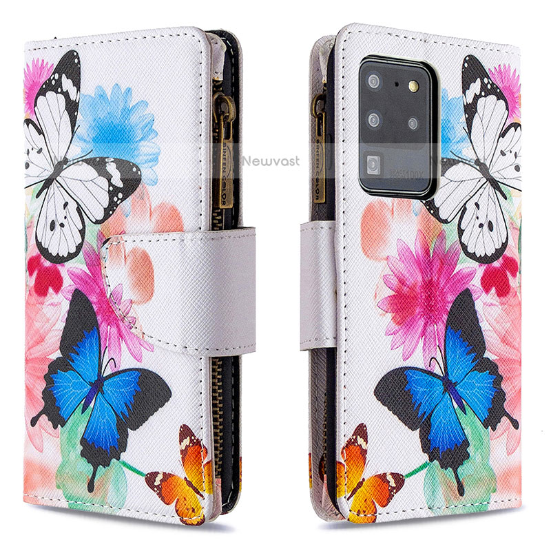 Leather Case Stands Fashionable Pattern Flip Cover Holder B04F for Samsung Galaxy S20 Ultra 5G
