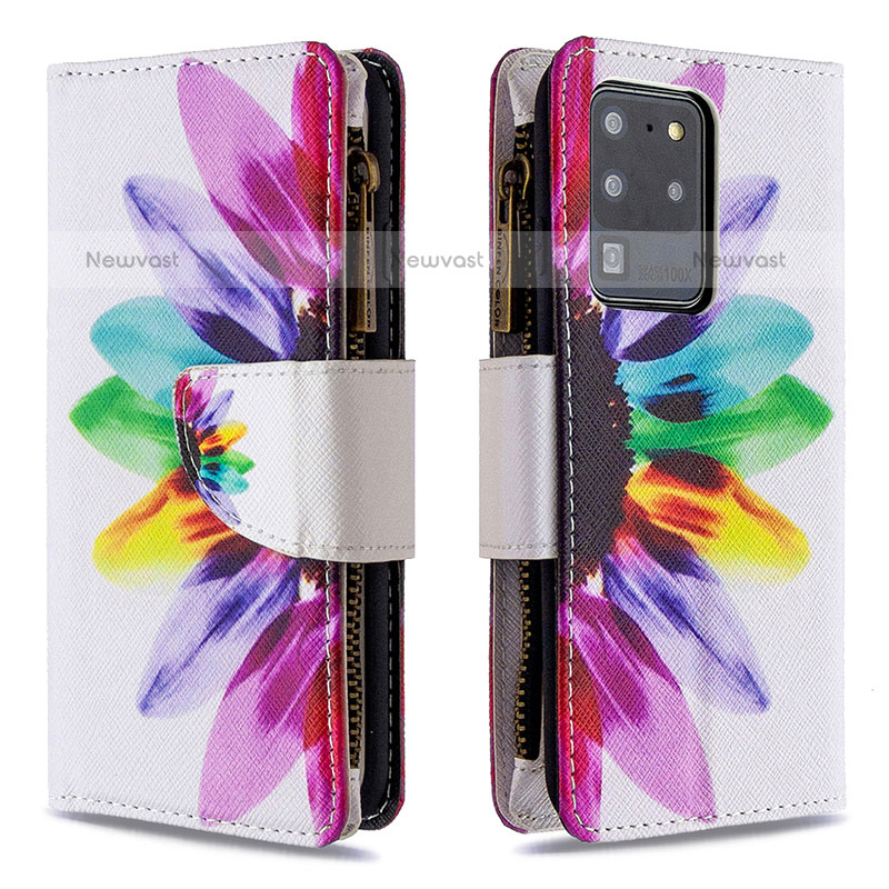 Leather Case Stands Fashionable Pattern Flip Cover Holder B04F for Samsung Galaxy S20 Ultra 5G