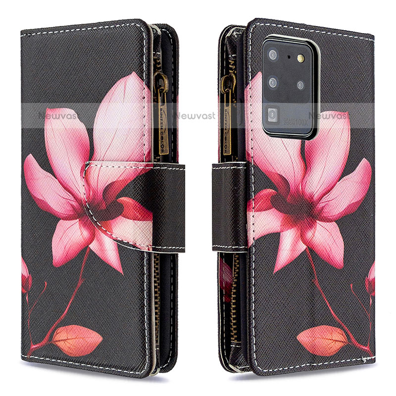 Leather Case Stands Fashionable Pattern Flip Cover Holder B04F for Samsung Galaxy S20 Ultra 5G