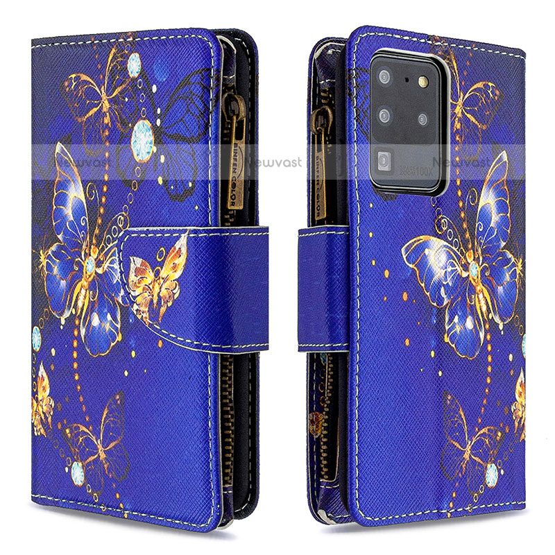 Leather Case Stands Fashionable Pattern Flip Cover Holder B04F for Samsung Galaxy S20 Ultra 5G