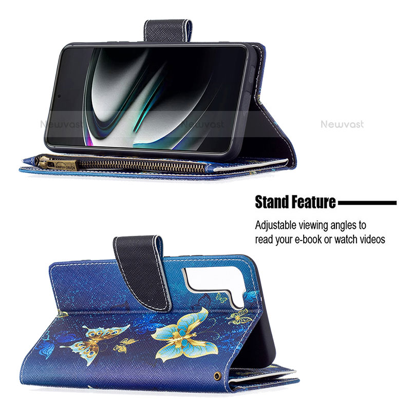 Leather Case Stands Fashionable Pattern Flip Cover Holder B04F for Samsung Galaxy S21 5G