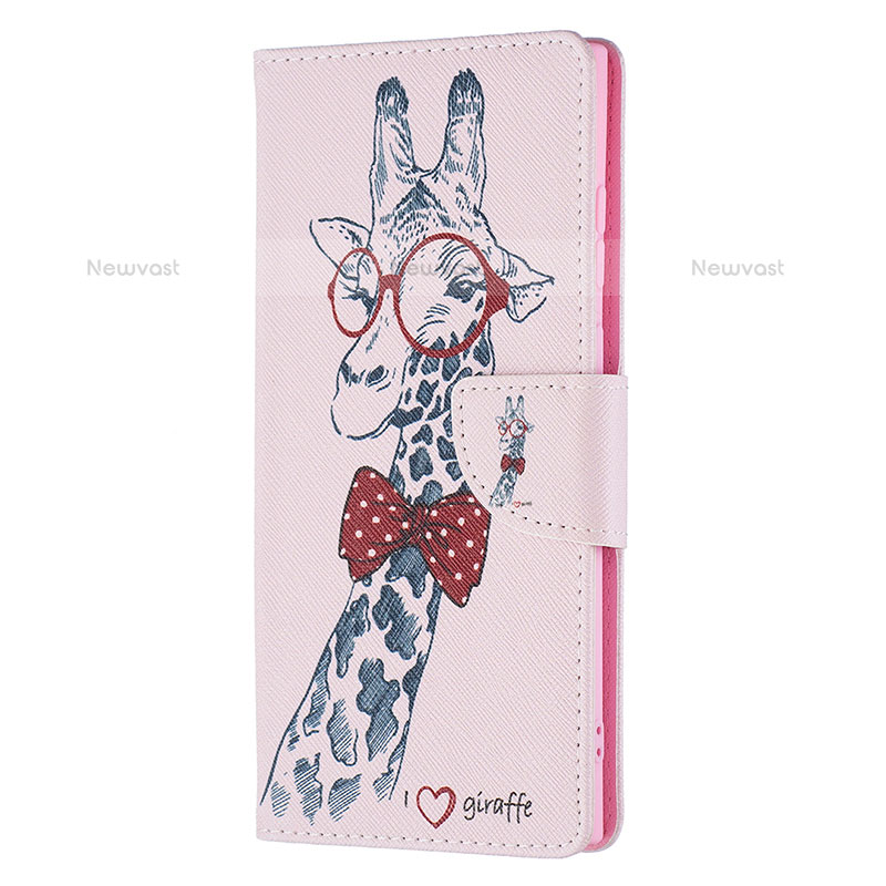 Leather Case Stands Fashionable Pattern Flip Cover Holder B04F for Samsung Galaxy S21 Ultra 5G