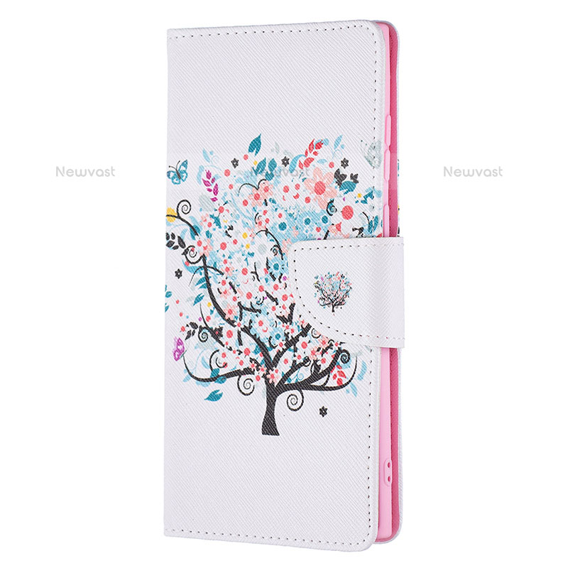 Leather Case Stands Fashionable Pattern Flip Cover Holder B04F for Samsung Galaxy S21 Ultra 5G