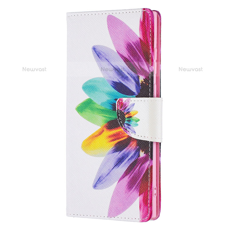Leather Case Stands Fashionable Pattern Flip Cover Holder B04F for Samsung Galaxy S21 Ultra 5G