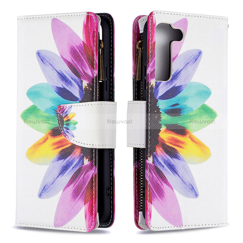 Leather Case Stands Fashionable Pattern Flip Cover Holder B04F for Samsung Galaxy S22 Plus 5G