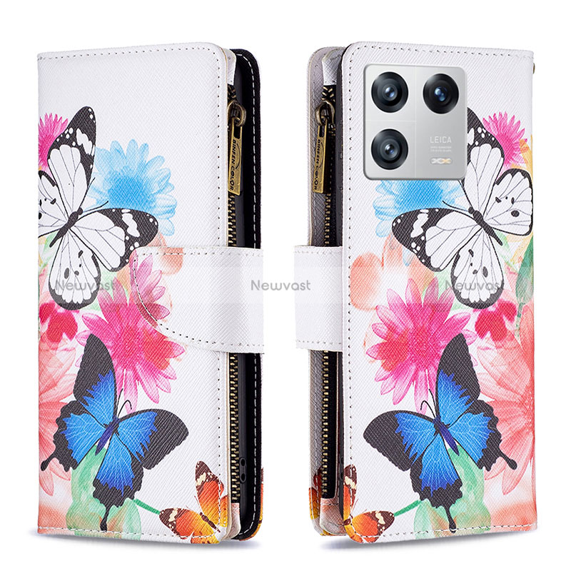 Leather Case Stands Fashionable Pattern Flip Cover Holder B04F for Xiaomi Mi 13 5G