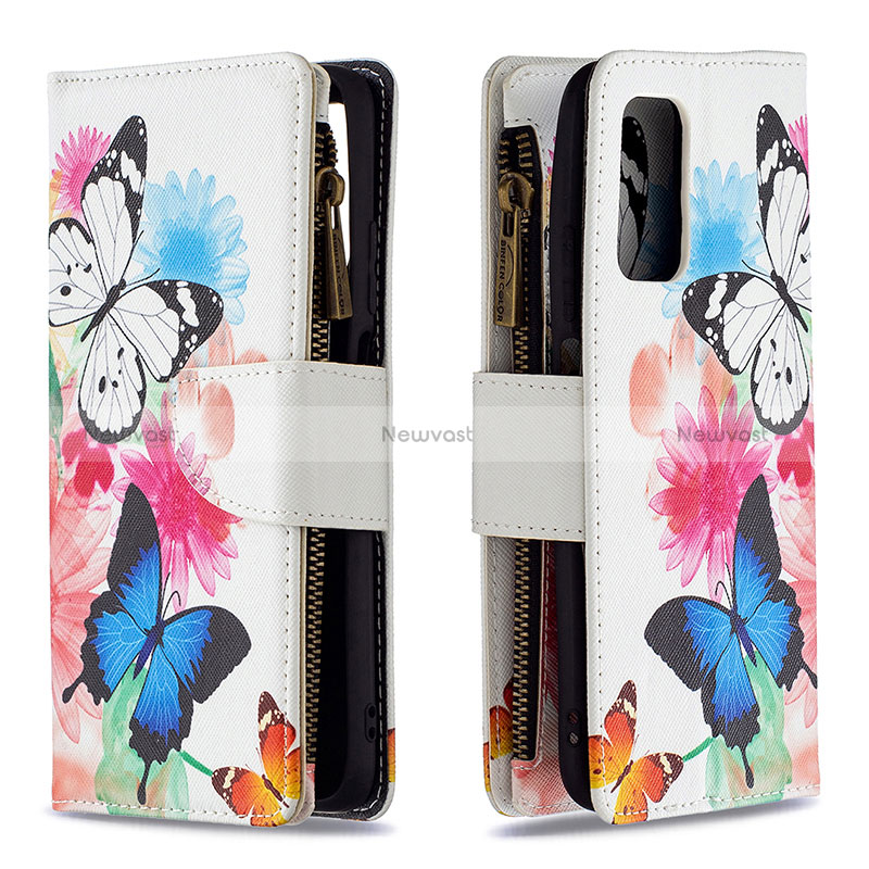 Leather Case Stands Fashionable Pattern Flip Cover Holder B04F for Xiaomi Poco M3 Colorful
