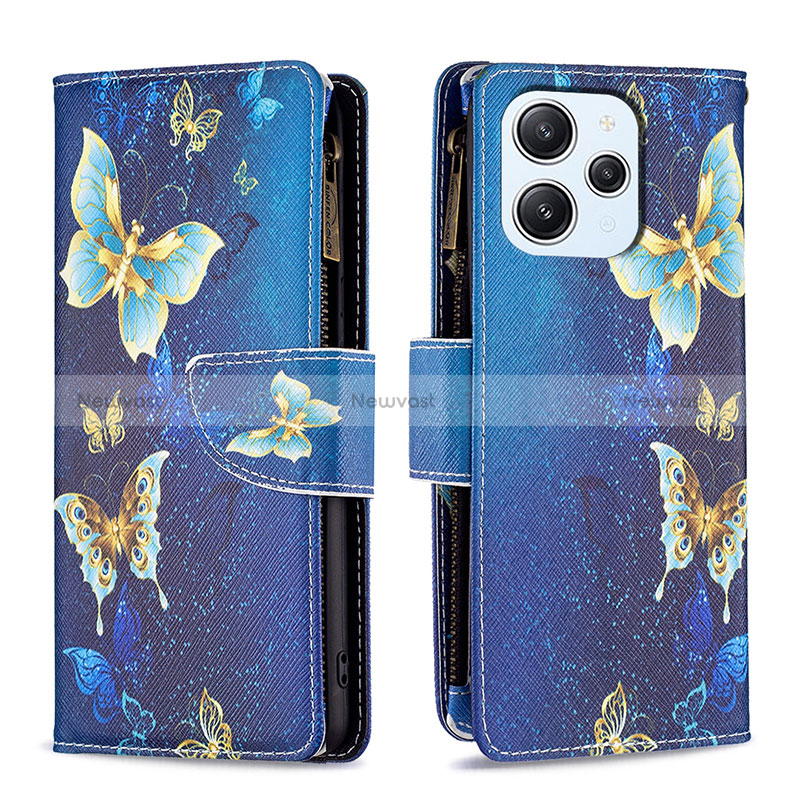 Leather Case Stands Fashionable Pattern Flip Cover Holder B04F for Xiaomi Redmi 12 4G