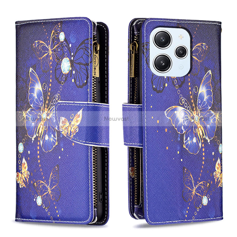 Leather Case Stands Fashionable Pattern Flip Cover Holder B04F for Xiaomi Redmi 12 4G