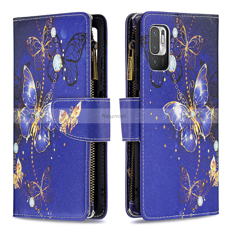 Leather Case Stands Fashionable Pattern Flip Cover Holder B04F for Xiaomi Redmi Note 11 SE 5G