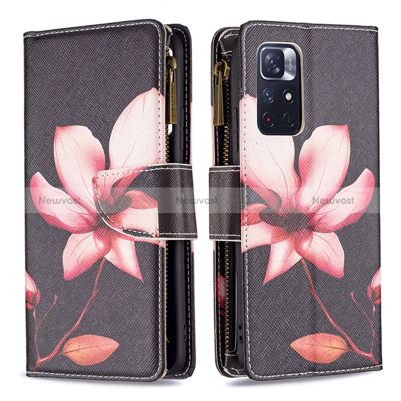 Leather Case Stands Fashionable Pattern Flip Cover Holder B04F for Xiaomi Redmi Note 11S 5G