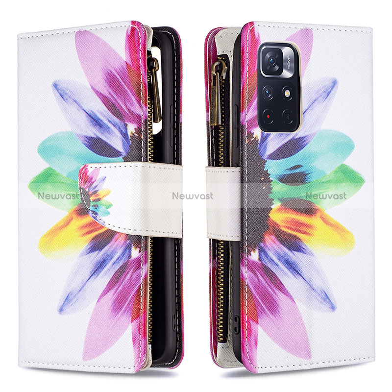 Leather Case Stands Fashionable Pattern Flip Cover Holder B04F for Xiaomi Redmi Note 11S 5G